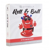 Стимулирующий презерватив-насадка Roll   Ball Strawberry - Sitabella - купить с доставкой в Красногорске