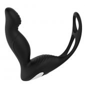 Черный вибромассажер простаты P-PLEASER W ERECTION ENHANCE - Dream Toys - в Красногорске купить с доставкой