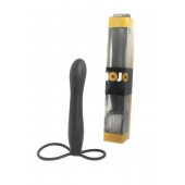 Черная насадка на пенис для двойной стимуляции Mojo BlackJack - 15 см. - Seven Creations - в Красногорске купить с доставкой