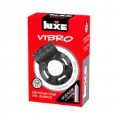 Чёрное эрекционное виброкольцо Luxe VIBRO  Африканский Эль Дьябло  + презерватив - Luxe - в Красногорске купить с доставкой