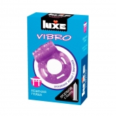 Фиолетовое эрекционное виброкольцо Luxe VIBRO  Бешеная гейша  + презерватив - Luxe - в Красногорске купить с доставкой