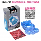 Голубое эрекционное виброкольцо Luxe VIBRO  Дьявол в доспехах  + презерватив - Luxe - в Красногорске купить с доставкой
