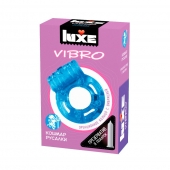 Голубое эрекционное виброкольцо Luxe VIBRO  Кошмар русалки  + презерватив - Luxe - в Красногорске купить с доставкой