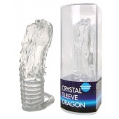 Закрытая прозрачная насадка в форме дракона с креплением-колечком - 14 см. - Erowoman-Eroman - в Красногорске купить с доставкой