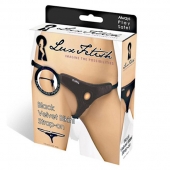 Черные плюшевые трусики для страпона - Lux Fetish - купить с доставкой в Красногорске