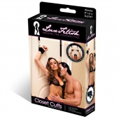Черные фиксаторы с креплением к двери - Lux Fetish - купить с доставкой в Красногорске