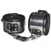 Эффектные серебристо-черные наручники с металлическим блеском - Sitabella - купить с доставкой в Красногорске