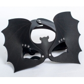 Черная кожаная маска на глаза  Летучая мышь - Sitabella - купить с доставкой в Красногорске