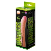 Телесная изогнутая насадка на Harness с коннектором GREEN LINE - 18 см. - LOVETOY (А-Полимер) - купить с доставкой в Красногорске