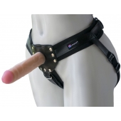 Черный пояс-трусики с двумя насадками  Экзотик-Linda  - 15,5 и 10,5 см. - LOVETOY (А-Полимер) - купить с доставкой в Красногорске