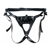 Черный пояс-трусики с насадкой  Soft-Принц  - 17 см. - LOVETOY (А-Полимер) - купить с доставкой в Красногорске