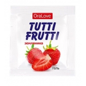 Пробник гель-смазки Tutti-frutti с земляничным вкусом - 4 гр. - Биоритм - купить с доставкой в Красногорске