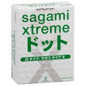 Презервативы Sagami Xtreme SUPER DOTS с точками - 3 шт. - Sagami - купить с доставкой в Красногорске