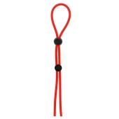 Красное лассо на пенис с двумя бусинами STRETCHY LASSO CAGE - Dream Toys - в Красногорске купить с доставкой