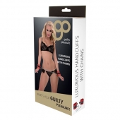 Красно-чёрные наручники на металлической цепочке - Blush Novelties - купить с доставкой в Красногорске