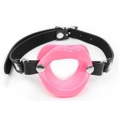 Розовый кляп-губки на черном ремешке - Notabu - купить с доставкой в Красногорске