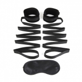 Чёрные манжеты для фиксации на кровати Bondage Bed Strap - Lux Fetish - купить с доставкой в Красногорске