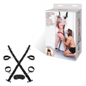 Чёрный набор для фиксации у двери - Lux Fetish - купить с доставкой в Красногорске