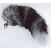 Серебристая анальная пробка с пушистым хвостом - Sitabella - купить с доставкой в Красногорске