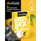 Презервативы для орального секса DOMINO Sweet Sex с ароматом тропических фруктов - 3 шт. - Domino - купить с доставкой в Красногорске