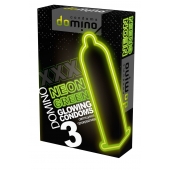 Презервативы DOMINO Neon Green со светящимся в темноте кончиком - 3 шт. - Domino - купить с доставкой в Красногорске