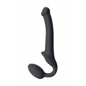 Черный безремневой страпон Silicone Bendable Strap-On S - Strap-on-me - купить с доставкой в Красногорске