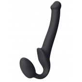 Черный безремневой страпон Silicone Bendable Strap-On S - Strap-on-me - купить с доставкой в Красногорске