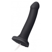 Черный фаллос с имитацией эякуляции Silicon Cum Dildo L - 19,6 см. - Strap-on-me - купить с доставкой в Красногорске
