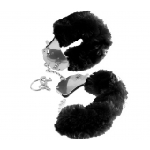 Металлические наручники Furry Love Cuffs с черным мехом - Pipedream - купить с доставкой в Красногорске