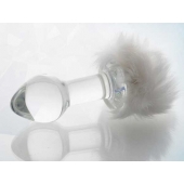 Стеклянная анальная втулка с хвостиком - 9,5 см. - Sexus - купить с доставкой в Красногорске