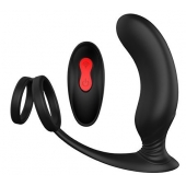Черный массажер простаты REMOTE P-PLEASER - Dream Toys - в Красногорске купить с доставкой