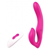 Ярко-розовый безремневой страпон REMOTE DOUBLE DIPPER - 22 см. - Dream Toys - купить с доставкой в Красногорске