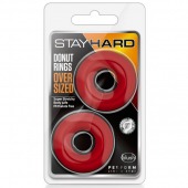 Набор из 2 красных эрекционных колец DONUT RINGS OVERSIZED - Blush Novelties - в Красногорске купить с доставкой