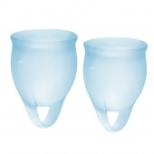 Набор голубых менструальных чаш Feel confident Menstrual Cup - Satisfyer - купить с доставкой в Красногорске