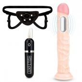 Регулируемые трусики с вибрирующей насадкой - 21 см. - Lux Fetish - купить с доставкой в Красногорске