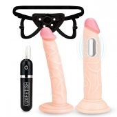 Регулируемые трусики с 2 насадками - 16 и 15 см. - Lux Fetish - купить с доставкой в Красногорске