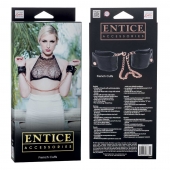 Черные мягкие наручники Entice French Cuffs с цепью - California Exotic Novelties - купить с доставкой в Красногорске