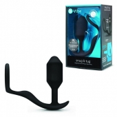 Черное эрекционное кольцо с анальным плагом Snug   Tug - b-Vibe - в Красногорске купить с доставкой