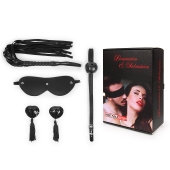 Эротический набор в черном цвете: маска, кляп, пэстисы, плётка - Notabu - купить с доставкой в Красногорске