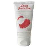 Лубрикант на водной основе с ароматом малины Love Protection Strawberry - 50 мл. - Lola Games - купить с доставкой в Красногорске