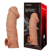 Телесная насадка на фаллос с фиксацией мошонки EXTREME SLEEVE - 15,6 см. - KOKOS - в Красногорске купить с доставкой