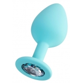 Мятная анальная втулка Brilliant с прозрачным кристаллом - 8 см. - ToyFa - купить с доставкой в Красногорске