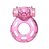 Розовое эрекционное кольцо с вибрацией Pink Bear - Baile - в Красногорске купить с доставкой