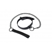 Черный ошейник Sin с поводком - Lola Games - купить с доставкой в Красногорске