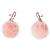 Зажимы на соски Angelic с розовыми меховыми шариками - Lola Games - купить с доставкой в Красногорске
