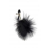 Зажимы на соски с черным пухом Euphoric - Lola Games - купить с доставкой в Красногорске