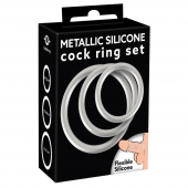 Набор из 3 эрекционных колец под металл Metallic Silicone Cock Ring Set - Orion - в Красногорске купить с доставкой