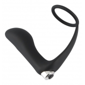 Черное эрекционное кольцо с анальной вибропробкой Vibrating Ring   Plug - Orion - в Красногорске купить с доставкой
