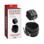 Черные оковы на ноги Obey Me Leather Ankle Cuffs - Chisa - купить с доставкой в Красногорске