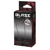 Черные зажимы на соски на цепочке BLAZE DELUXE NIPPLE CLAMPS - Dream Toys - купить с доставкой в Красногорске